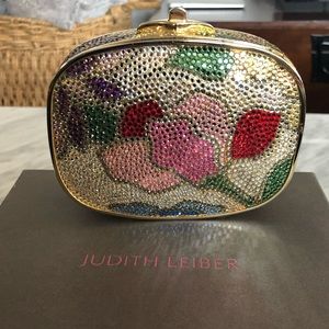Judith Leiber Crystal Floral Clutch Bag